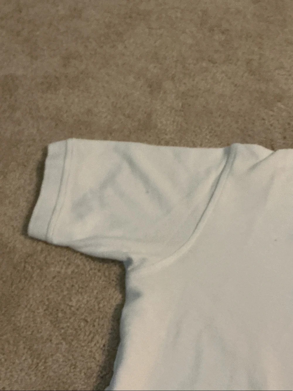 Men's White Polo Shirt with Trim Collar
